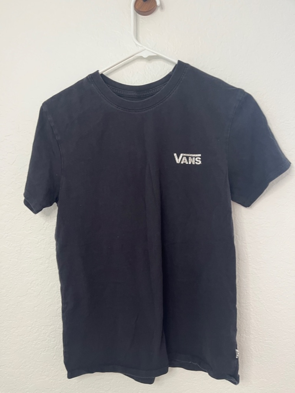 Vans Black Short Sleeve Crewneck T-Shirt with White Logo